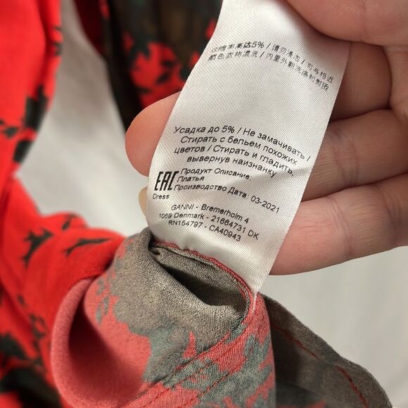 Ganni Red and Black Floral Dress - Picture 14 of 14